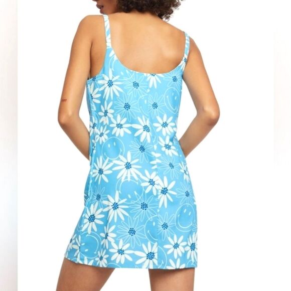 BSR by Samii Ryan X Smiley Face Light Blue Floral Mini Slip Dress Size Small - Picture 4 of 11